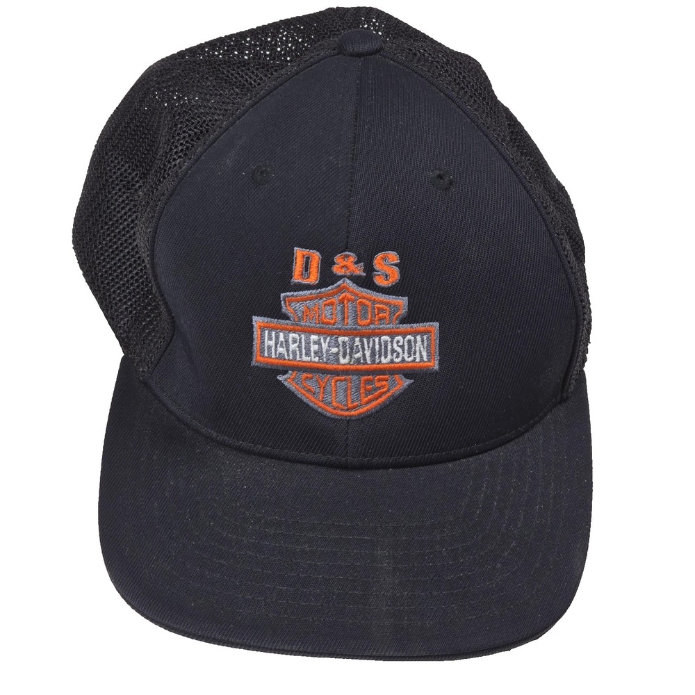 Harley-Davidson Hat Cap‎ Fitted Mens Large Mesh Trucker Embroidered Motorcycle
